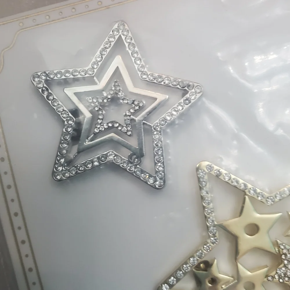 Christian Dior Crystal Star Gold And Silver Hair Clip Set With Dust Bag - Picture 3 of 10